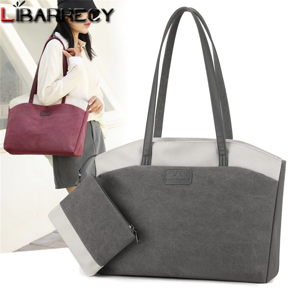 

Panelled Large Capacity Ladies Shoulder Bag Fashion New Ladies Canvas Women Tote Bags Leisure Ladies Travel Bag Bolsos De Mujer