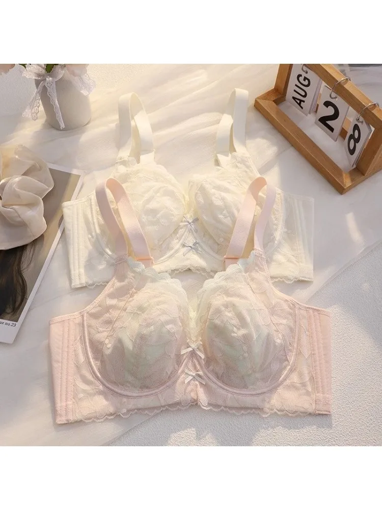 YUQI Women's White Bra Summer Large Size Plus Size Full Coverage Minimizer Underwire Support Anti Sagging Adjustable Straps