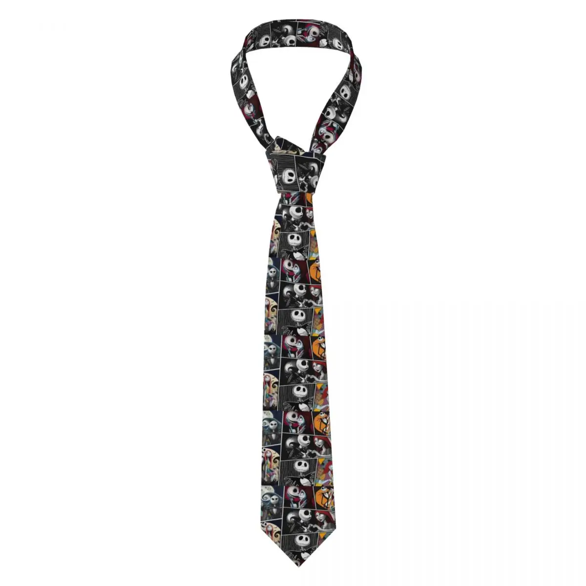 Custom Formal Jack And Sally Collage Neck Ties Men Silk The Nightmare Before Christmas Necktie for Party Cravat