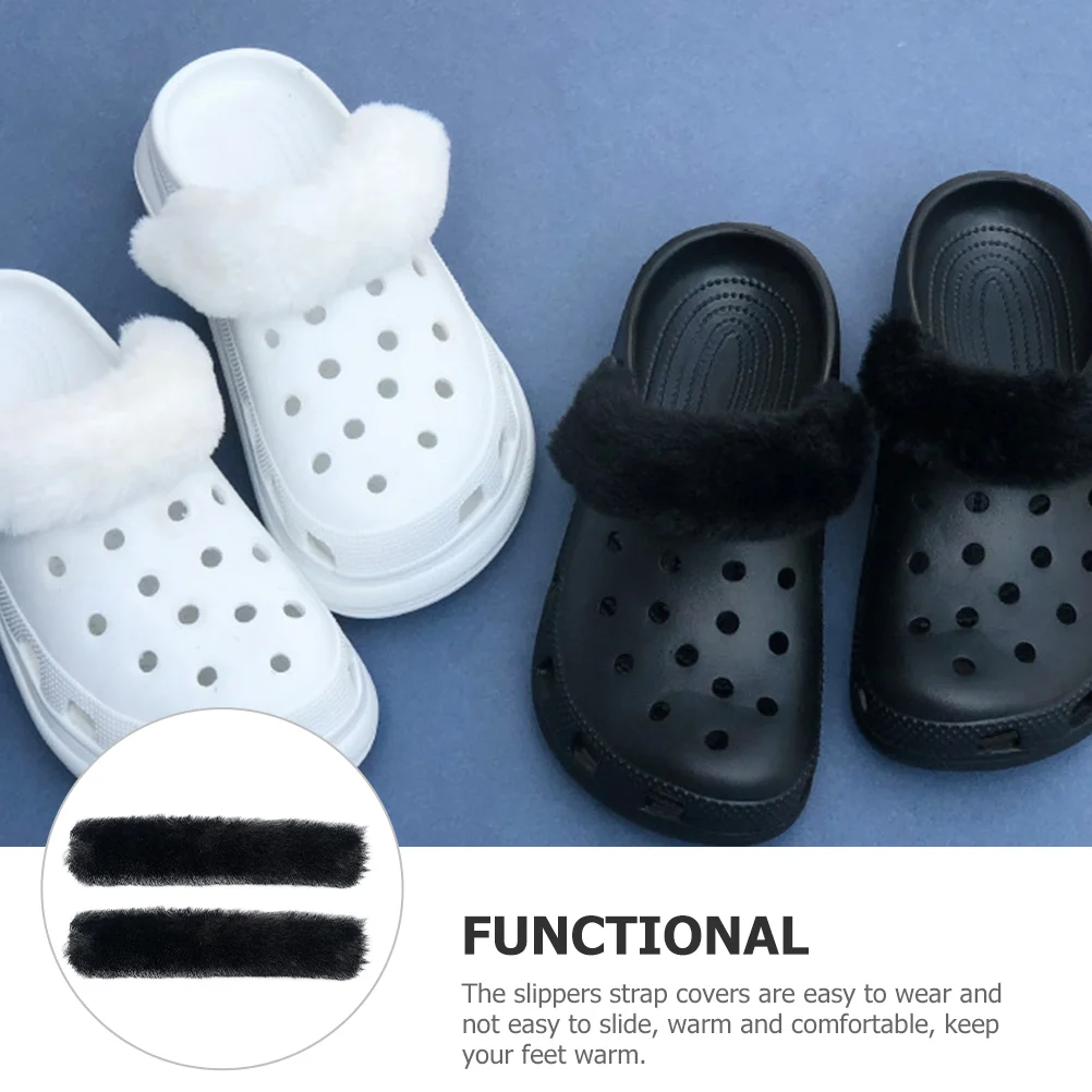 Copriscarpe in pizzo Decorazione di compleanno per ragazzo Pantofole morbide pelose Sandali Scarpe da donna in peluche staccabili Fascino sfocato per bambini