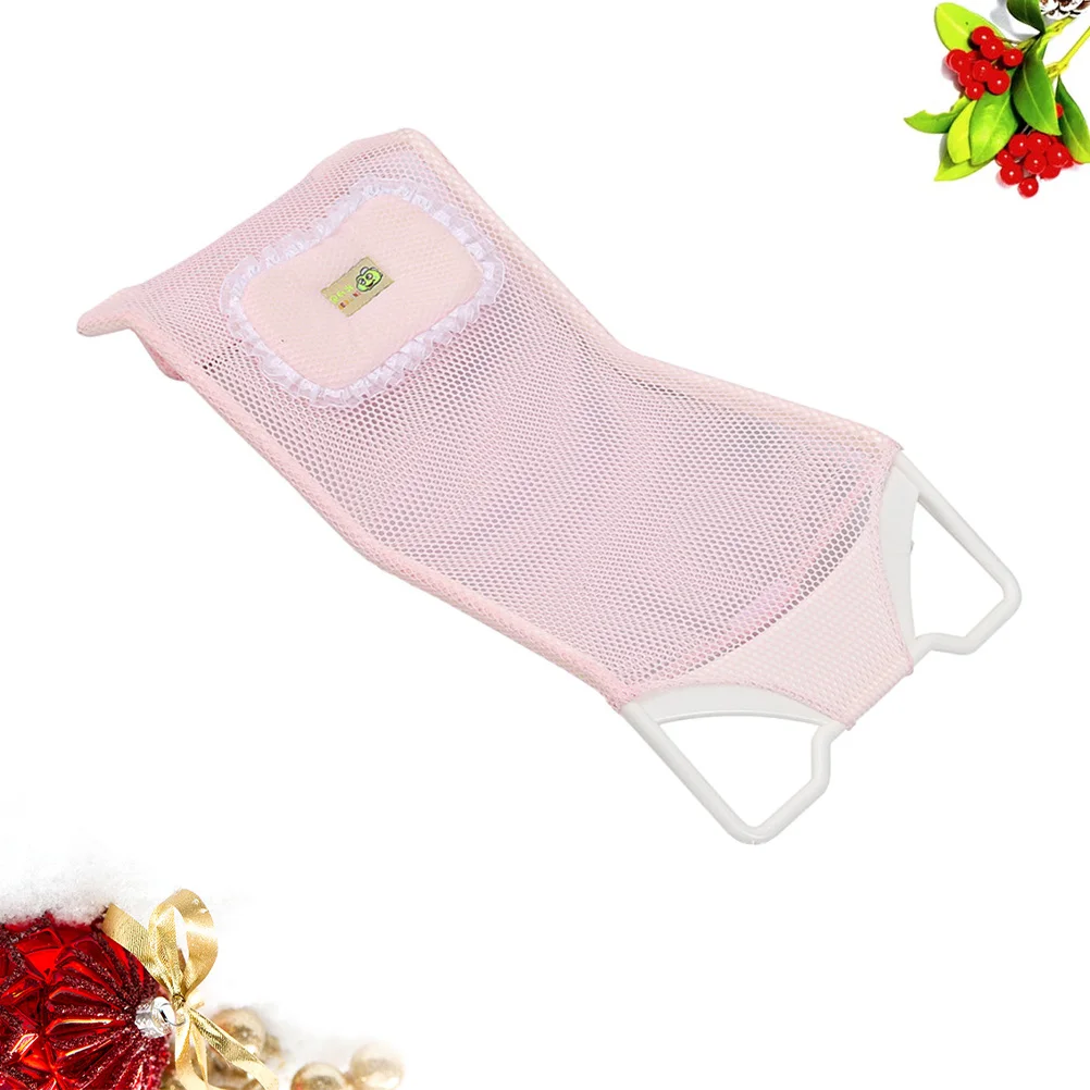 

Newborn Infant Bath Seat Support Net Anti-Slip Baby Shower Mesh Soft Comfortable Tub Seat Pink Baby Shower Mesh