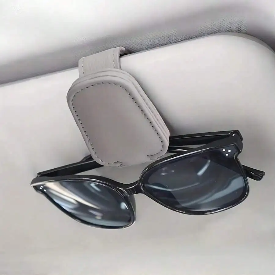

Hot Sale FashionMagnetic Leather Glasses Clip Car Sun Visor Eyeglass Holder Hook Interior Accessories