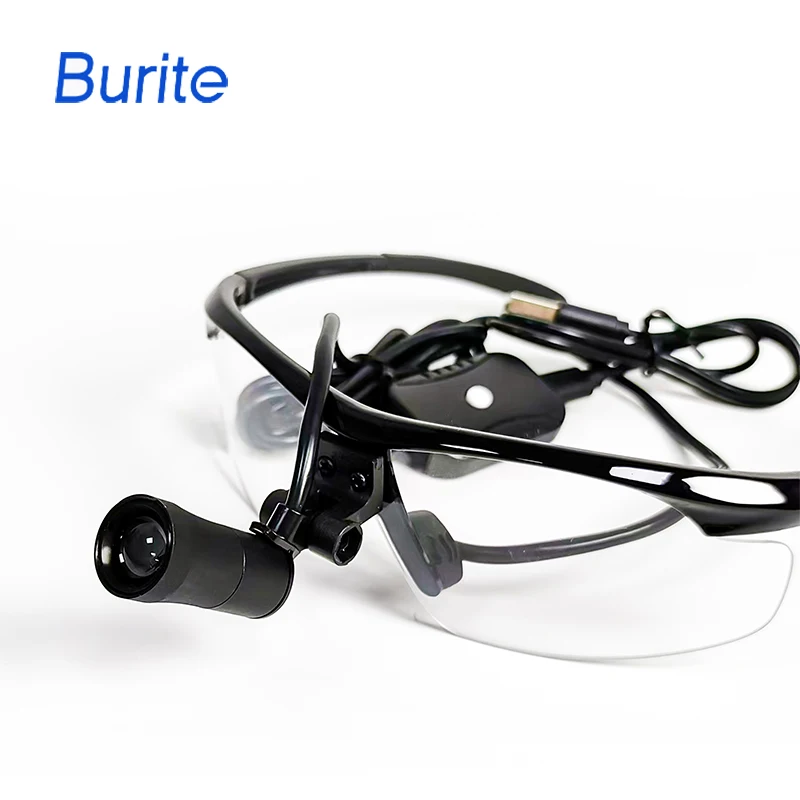 ไฟส่องศีรษะแบบ LED สำหรับทันตกรรม รุ่น Burite 3W ปี 2026 พร้อมแว่นขยายแบบสองตา ใช้สำหรับการผ่าตัดทางการแพทย์ ชาร์จไฟได้