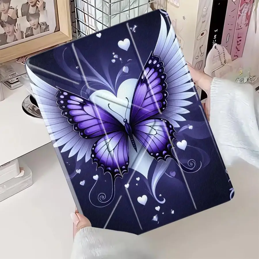 

Purple Butterfly Cool Tablet Case For iPad Mini 6 7 Air 4 5 M3 M2 1 2 M4 11inch Pro 2025 Pro 11th 10th 9th 8th 7th 12.9inch