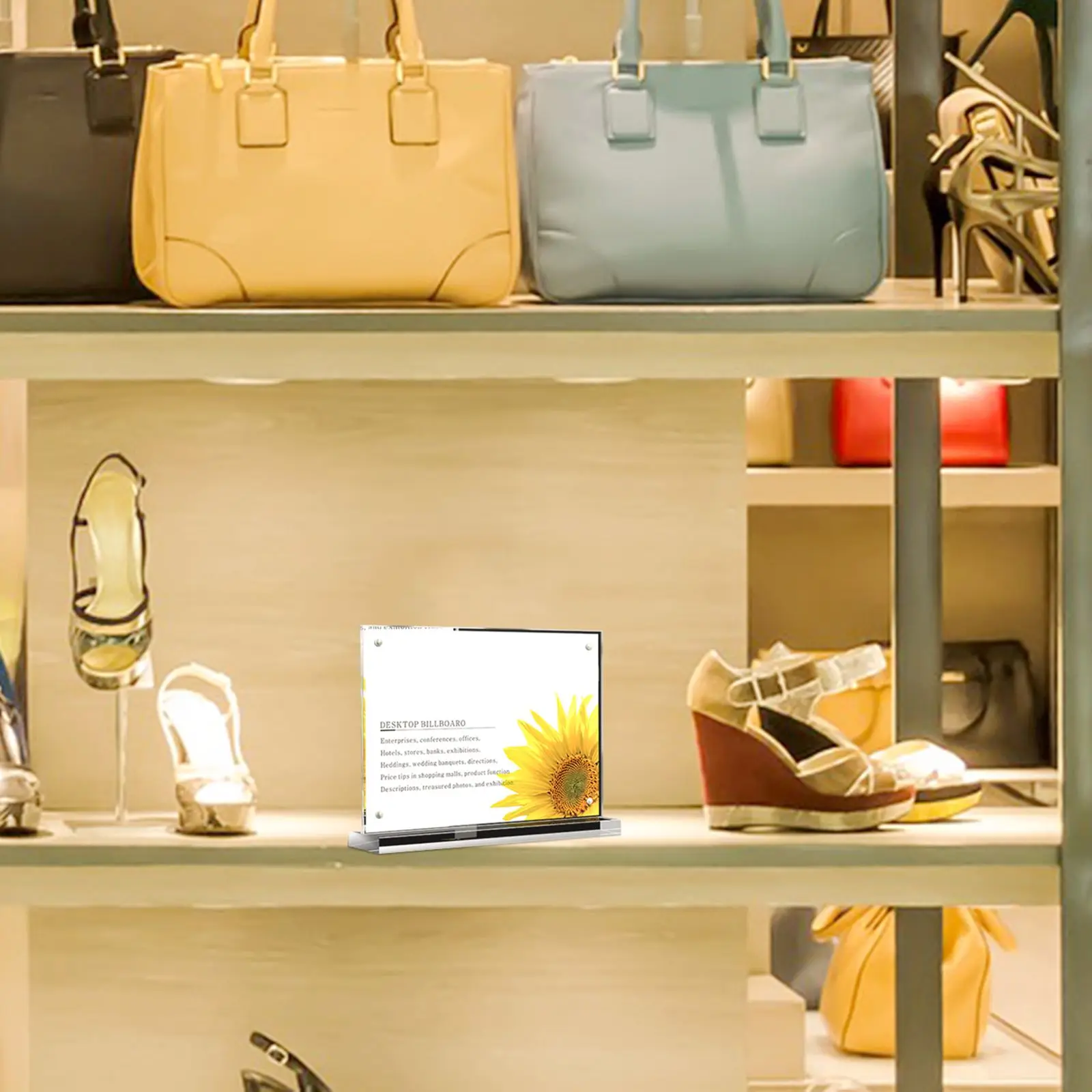 2-teiliges transparentes Banknoten-Display-Rack, kleine Halter, magnetische Karten, Tische, Menü