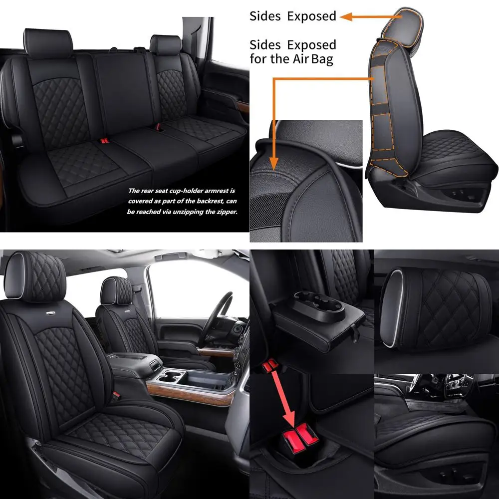 

Чехлы на сиденья для грузовика Chevy Chevrolet Silverado GMC Sierra Pickup 2007-2026 1500 2500HD 3500HD Trail Boss Z71 Crew Double Extend