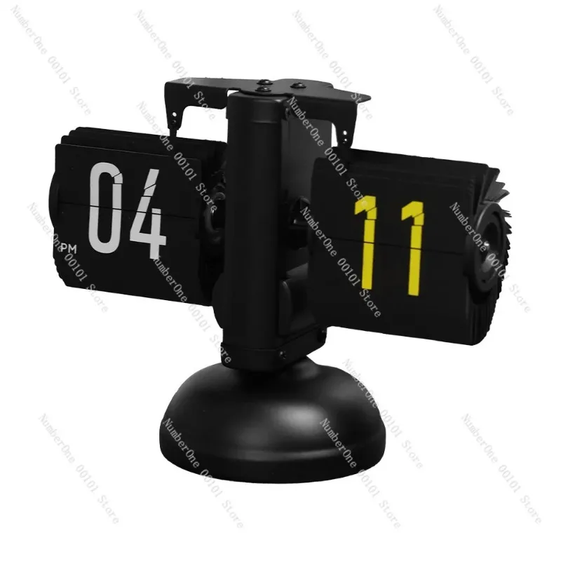 Japanese Light Luxury Page Turning Clock, Perpetual Calendar Pendulum Desk Clock, Simple Vintage Decor for Home Office