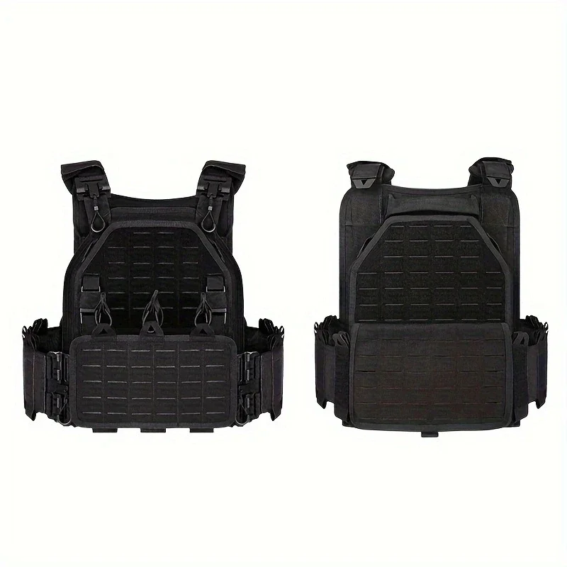 

New Hunting Vest 6094 Quick Detachable Lightweight Laser Cut Hunting Vest Black Gear for Carrying Vest