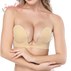 New Silicone Invisible Bra Self-adhesive Backless Strapless U Shape Adhesive Silicone Invisible Push Up Bra