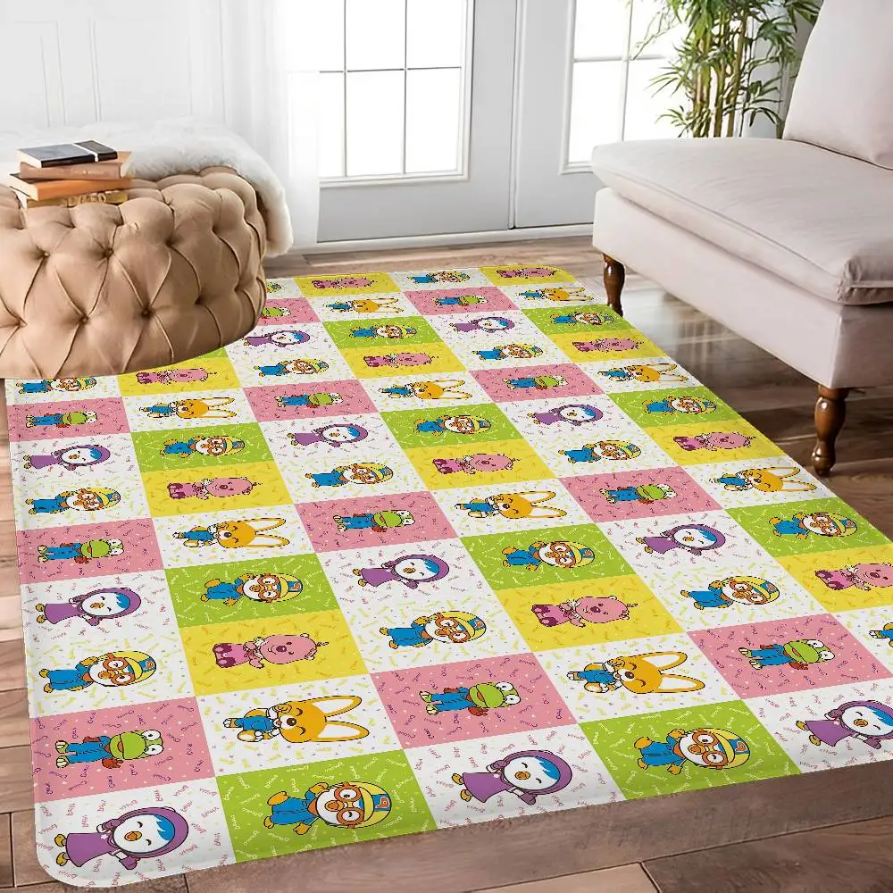 P-pororo the Little Penguin Floor Mat Non-Slip Laundry Room Mat Laundry Decor Balcony Child Living Room Bedside Mats