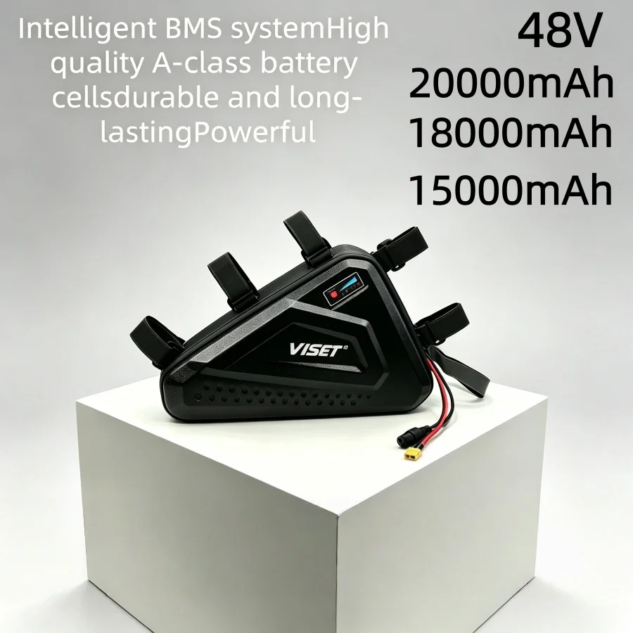 

VISET New 48V20Ah 18Ah 15Ah Triangle E-Bike Battery Crossbeam Portable Large Capacity Lithium Battery with BMS