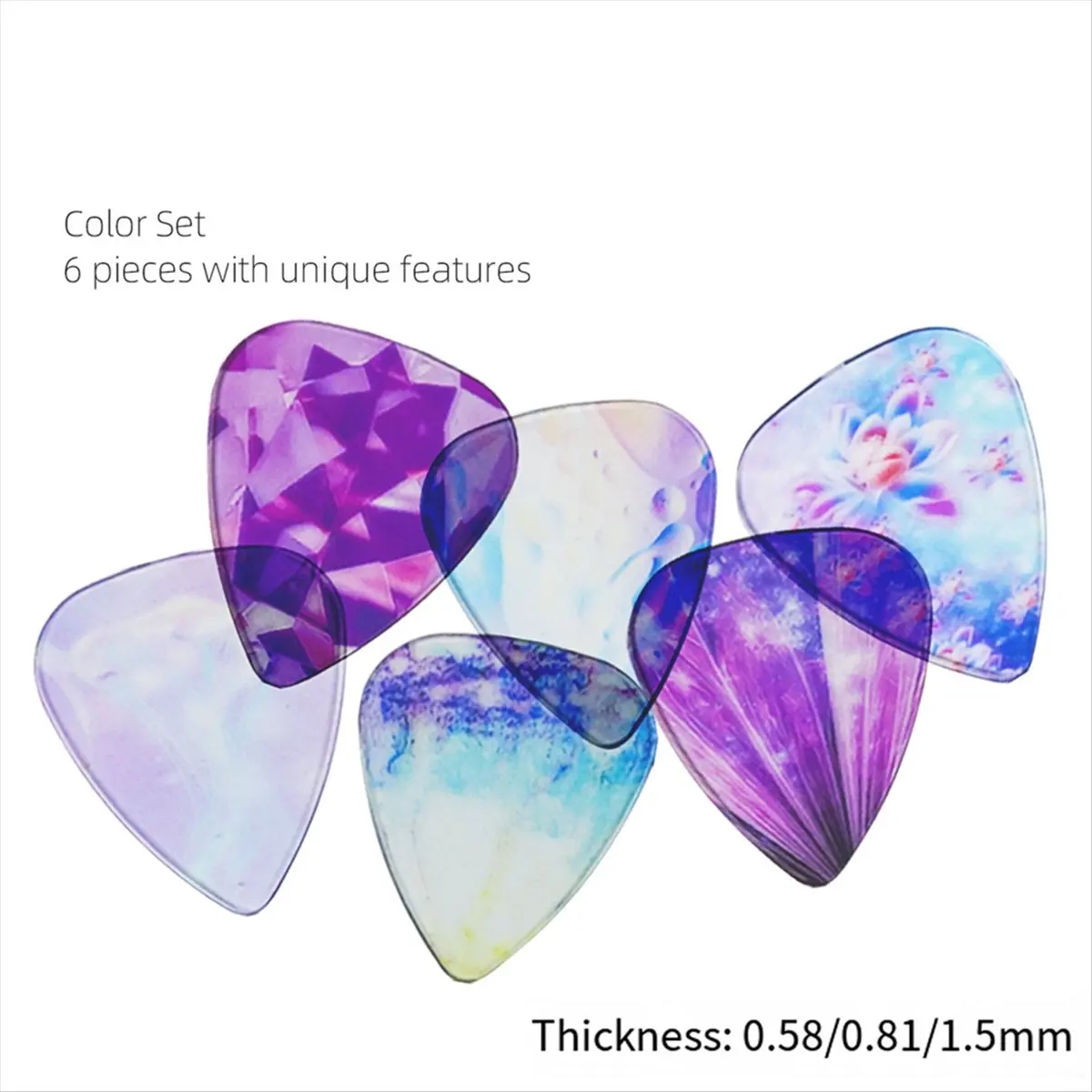 TUREBG Transparent Picks, Guitar Picks, Folk Guitar, Electric Guitar Picks, Personalized Color Transparent Picks A
