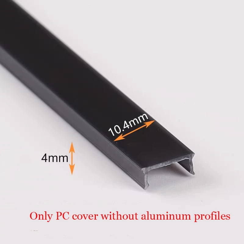 NONE Schwarzes LED-Aluminiumprofil Silikonabdeckung U-Form 6