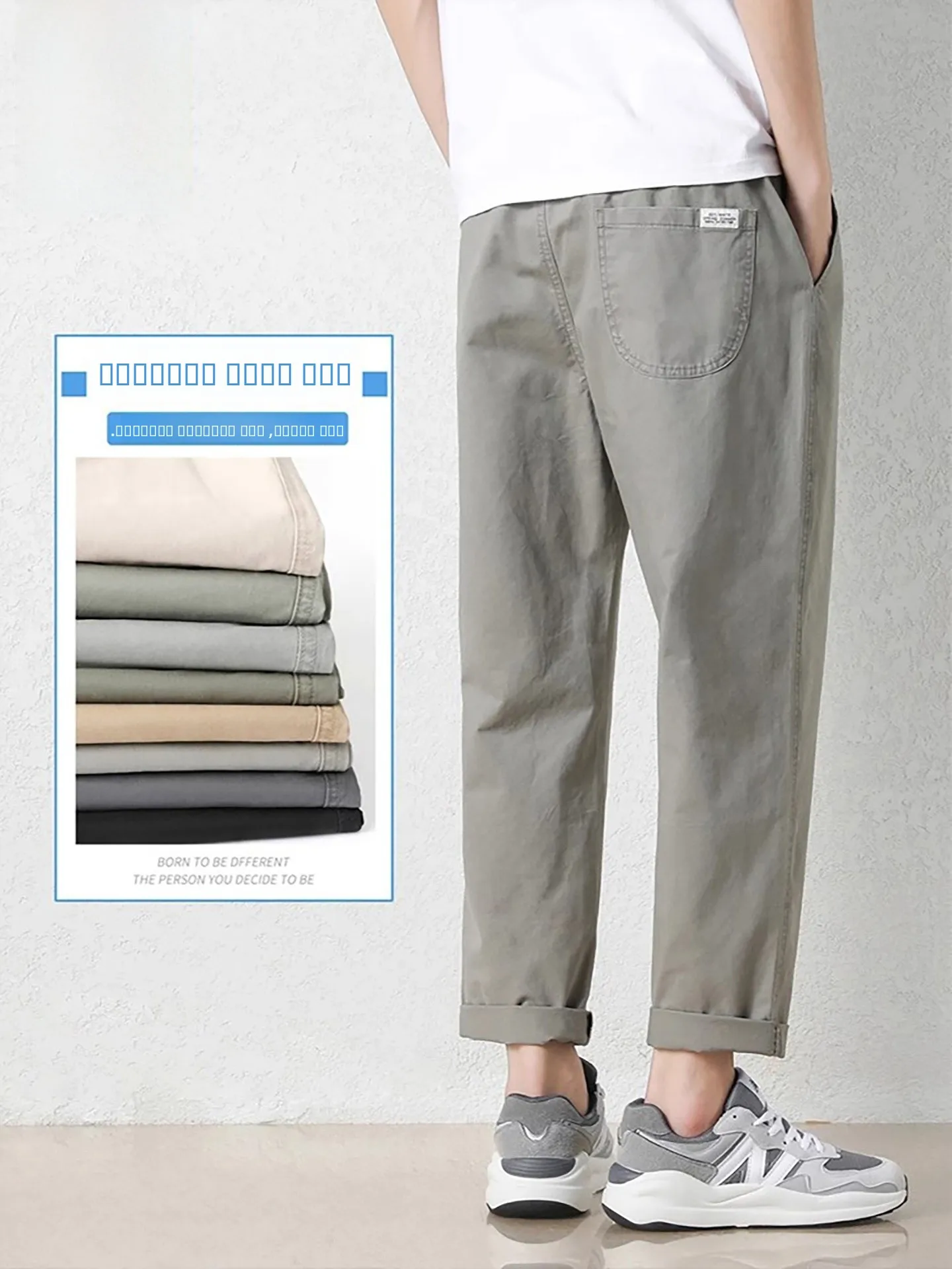 

Мужские повседневные хлопковые брюки свободного кроя, прямые, зауженные, для отдыха, длинные, весна-осень, новые, модные, удобные