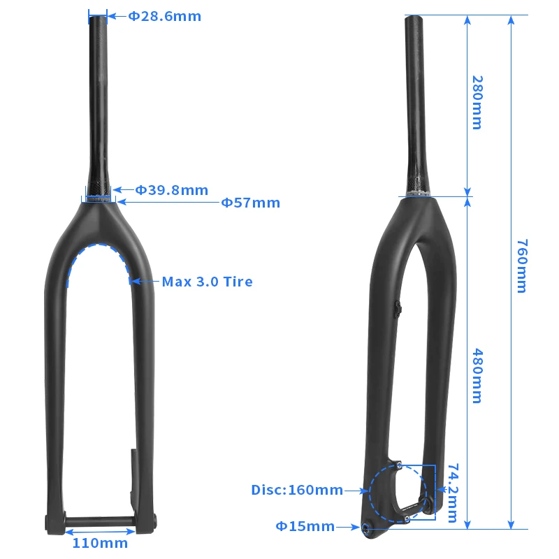 BXT Full Carbon MTB Fork Boost 110*15mm 29er Mountain Bike Fork 29'inch ...