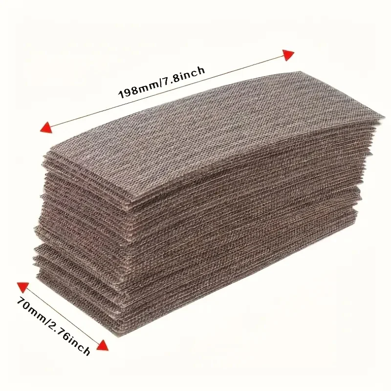 Papel de lija Rectangular, 10 Uds., accesorios, papel de lija al vacío, disco de lijado, papel abrasivo para herramientas de lijadora de 70x198mm