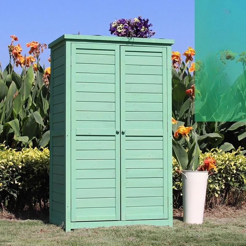 Outdoor cabinet Waterproof sunscreen courtyard balcony Multifunctional tool room Farm tool utility cabinet