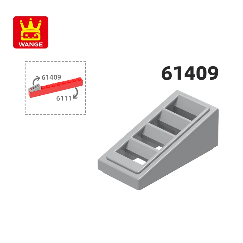 Wange 61409 100g/331 peças inclinação 18 2x1x2/3 com 4 slots bloco moc acessórios compatíveis com tijolo diy montagem infantil diy