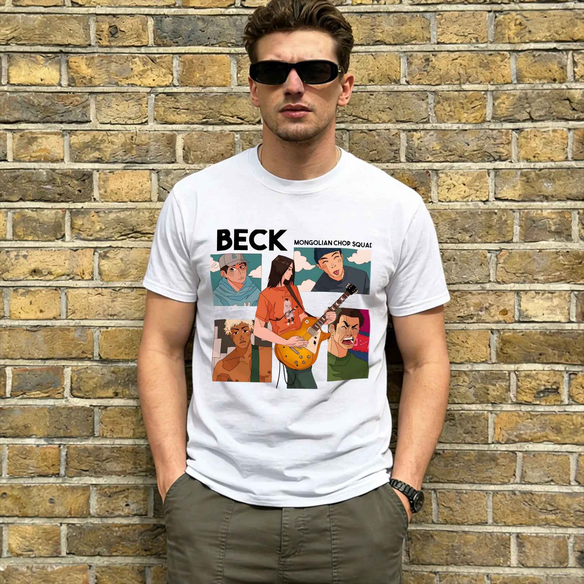 Men's T-Shirt Anime Beck Mongolian Chop Squad Humorous Cotton Tees Short Sleeve  T Shirt Round Collar Clothing Birthday Gift