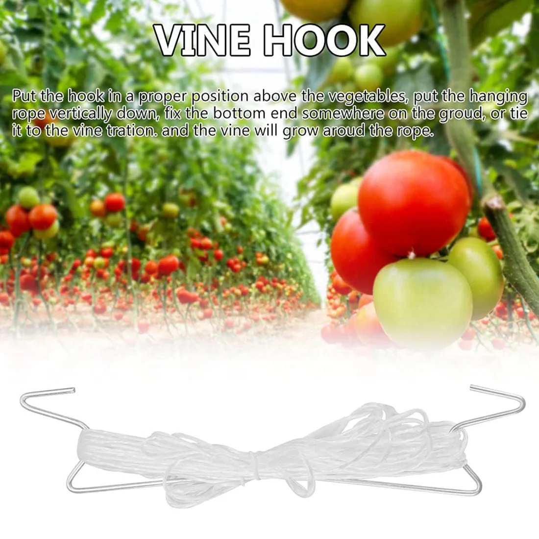 A013 10 Pcs Tomato Hooks Metal Anti-Crush Garden Hooks Plant Tomato Hooks Supports for Planting Tomato,Cherry,Vine Plants,Etc