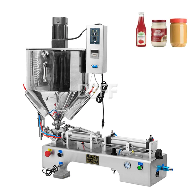 Single Head Small Heating Stirring Filling Machine Salad Sauce Mixing And Packaging Machine