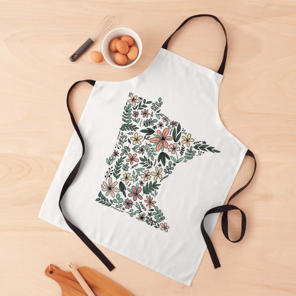 

Floral Minnesota Apron christmas decoration Chef Uniform Woman household woman barber men Apron
