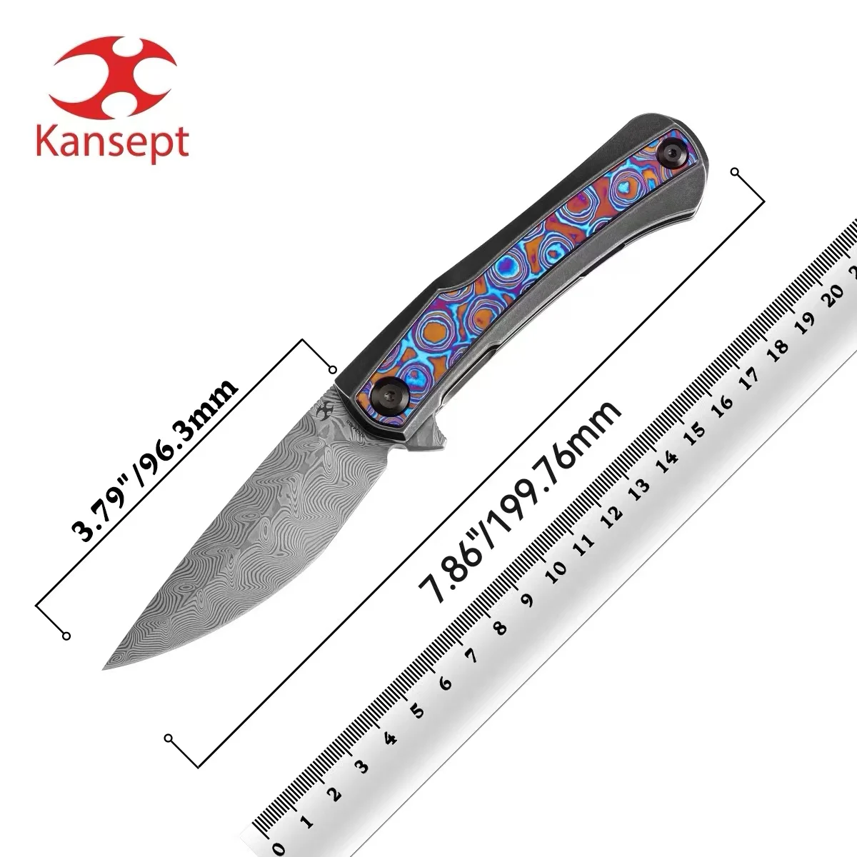 Складные ножи Kansept K1024 Kratos S35VN/Damascus+Titanium с карманным походным ножом с инкрустацией CF/Timascus для папки для выживания EDC Складные ножи Kansept K1024 Kratos S35VN/Damascus+Titanium с карманным походным ножом с инкрустацией CF/Timascus для папки для выживания EDC