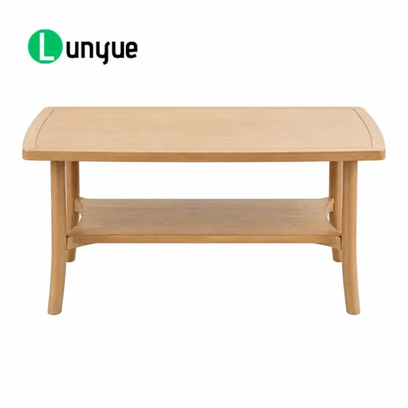 Elderly Friendly Large Coffee Table Wood Tenon Joint Rounded Corners Stable Design Living Room Furniture Safe Durable