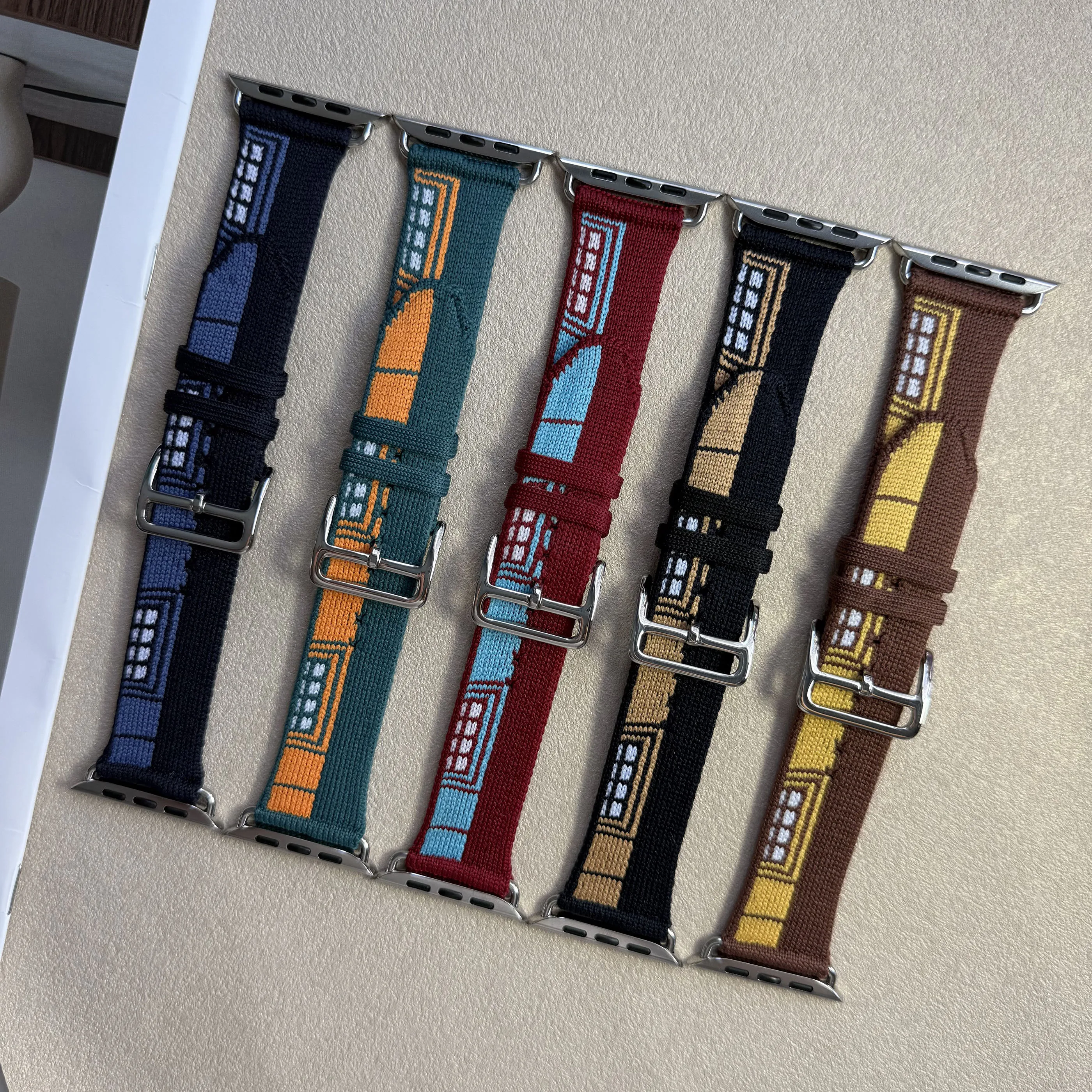 Woven Nylon Loop Strap for Apple Watch Band 40/41/42/44/45/46/49mm Faubourg Party Band iWatch Series 10 9 8 7 6 SE Ultra 2