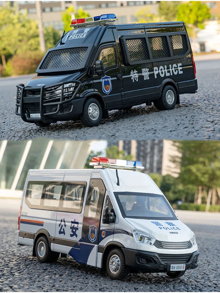 Maßstab 1:24 H2 Polizeiauto Spielzeug Miniaturmodelle Legierung Druckguss Türen geöffnet zurückziehen Sound Licht SWAT Fahrzeug Geschenke für Jungen – Detail 15