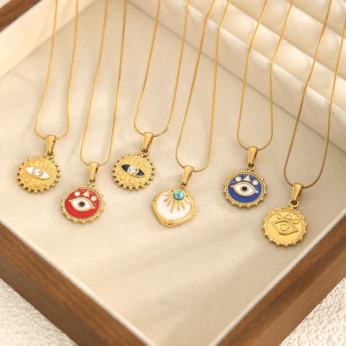 SOVOB العصرية روك الراب نمط عين الشر قلادة قلادة موضة الشارع الهيب هوب للنساء والرجال مطلية بالذهب المختنق اكسسوارات #2