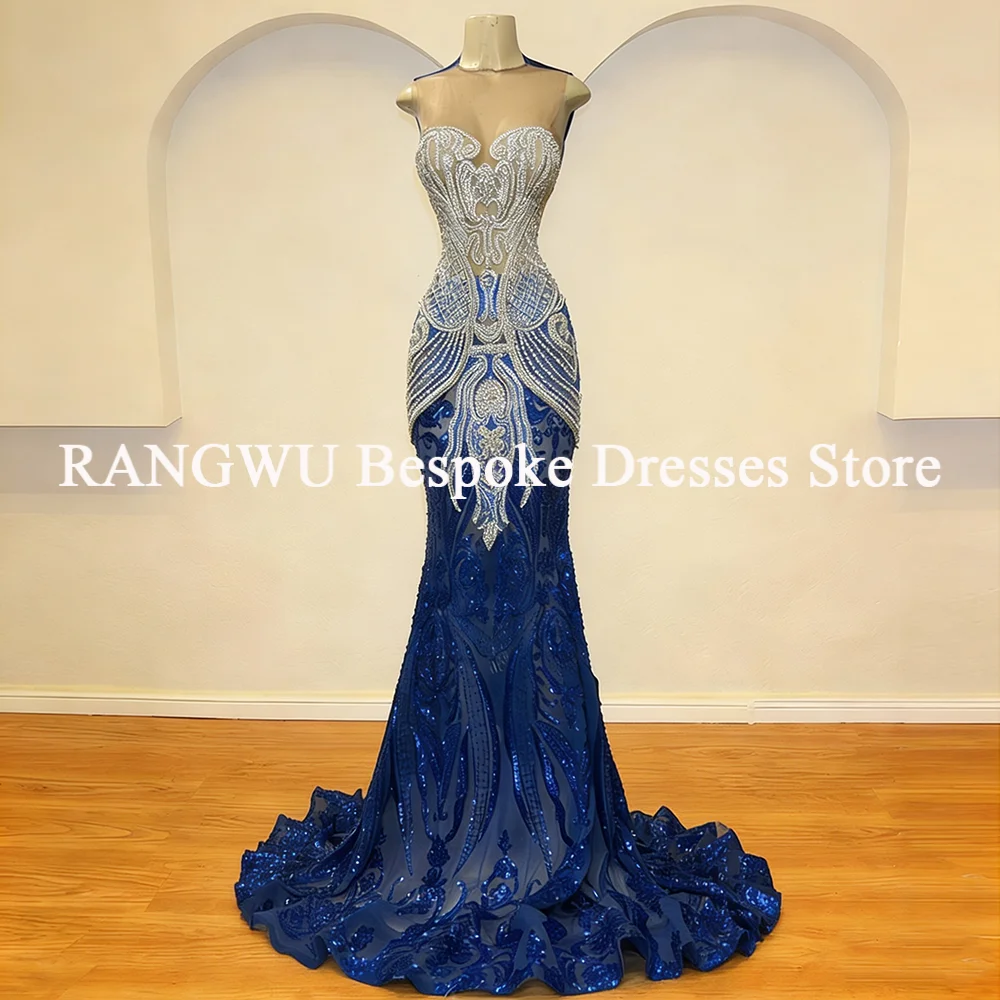 Real Image Royal Blue Sequin Prom Dresses 2026 Long for Black Girl Evening Party Gowns Long Gala Outfit Customized