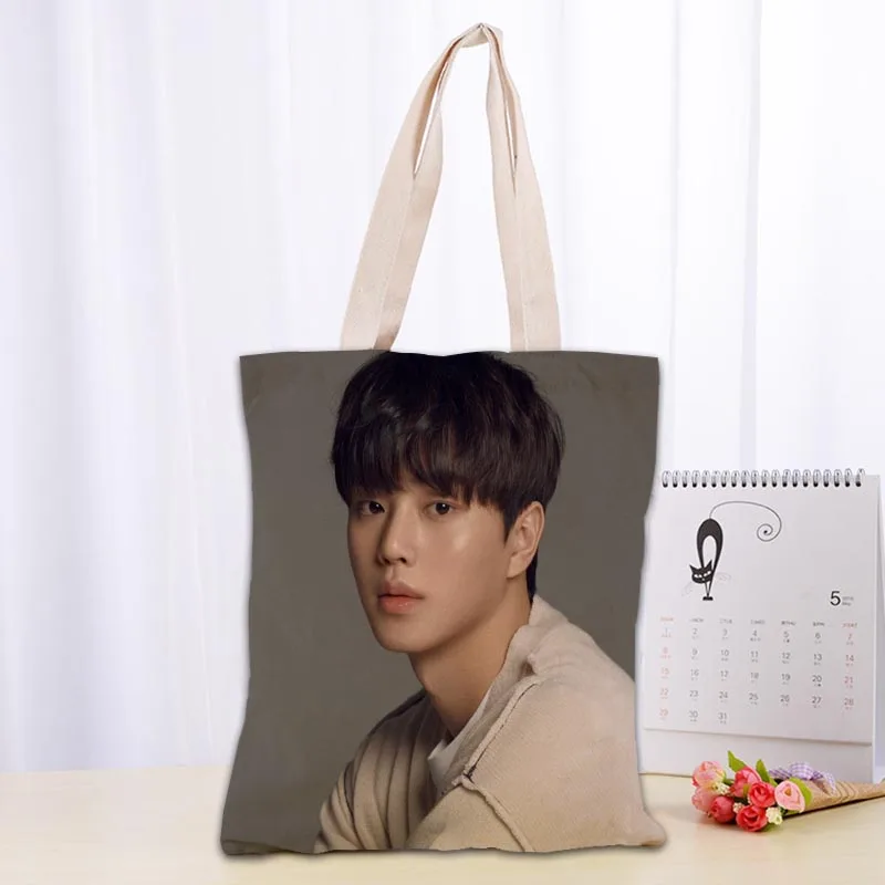 New Arrival Song Kang KPOP Bag Foldable Shopping Bag Reusable Eco Large Unisex Canvas Fabric Shoulder Bag Tote 0209