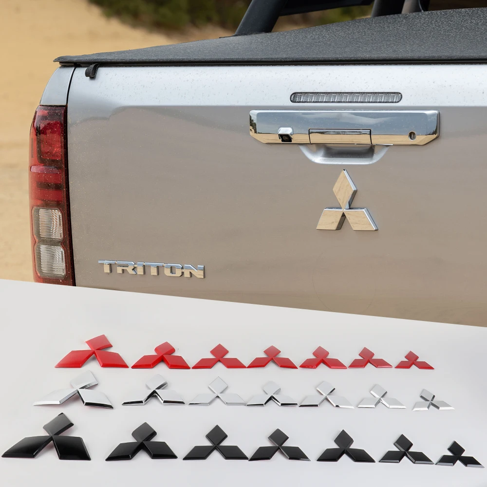 Emblema da grade dianteira do carro abs, adesivo para porta-malas traseiro, para mitsubishi l200 pajero outlander triton lancer х asx colt z30 3 eclipse