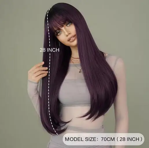 Рисунок 4 - Длинные прямые фиолетовые парики для женщин
