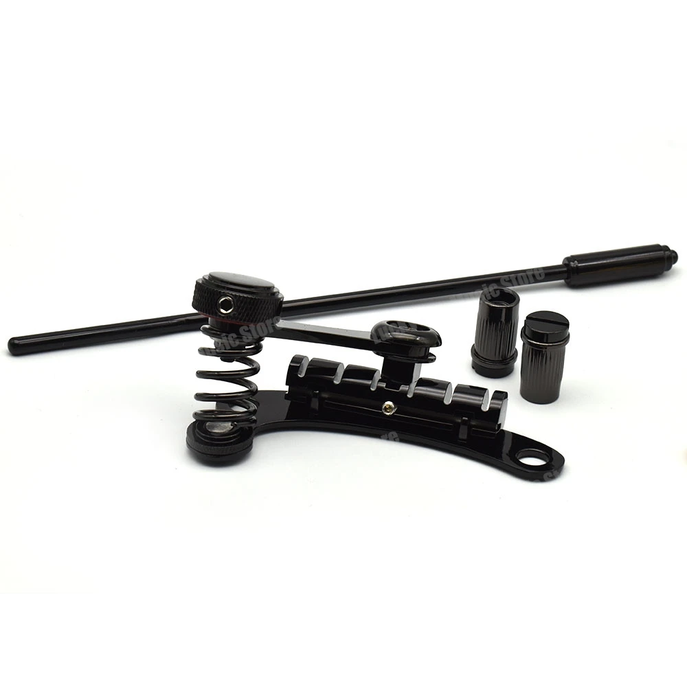 

Electric Guitar Bridge Stop Bar Tailpiece Tremolo Tune-O-Matic Style Compatible for LP SG Guitars in Black Gold Chrome