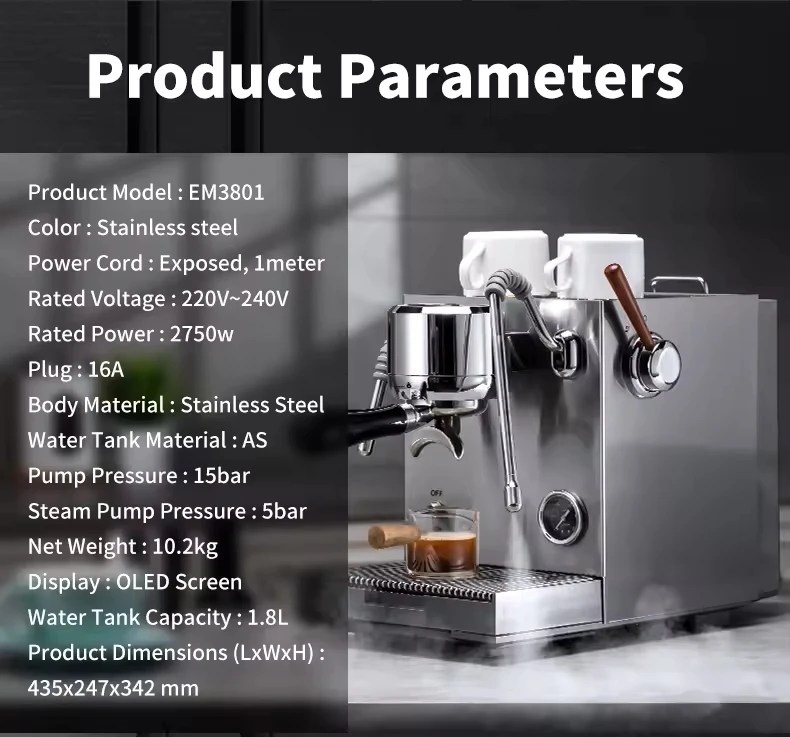 Hotel Commercial Best Espresso Cafetera Italian ULKA Pump Instant Heating Boilers Pre-soaking Coffee Maker Coffee Machine