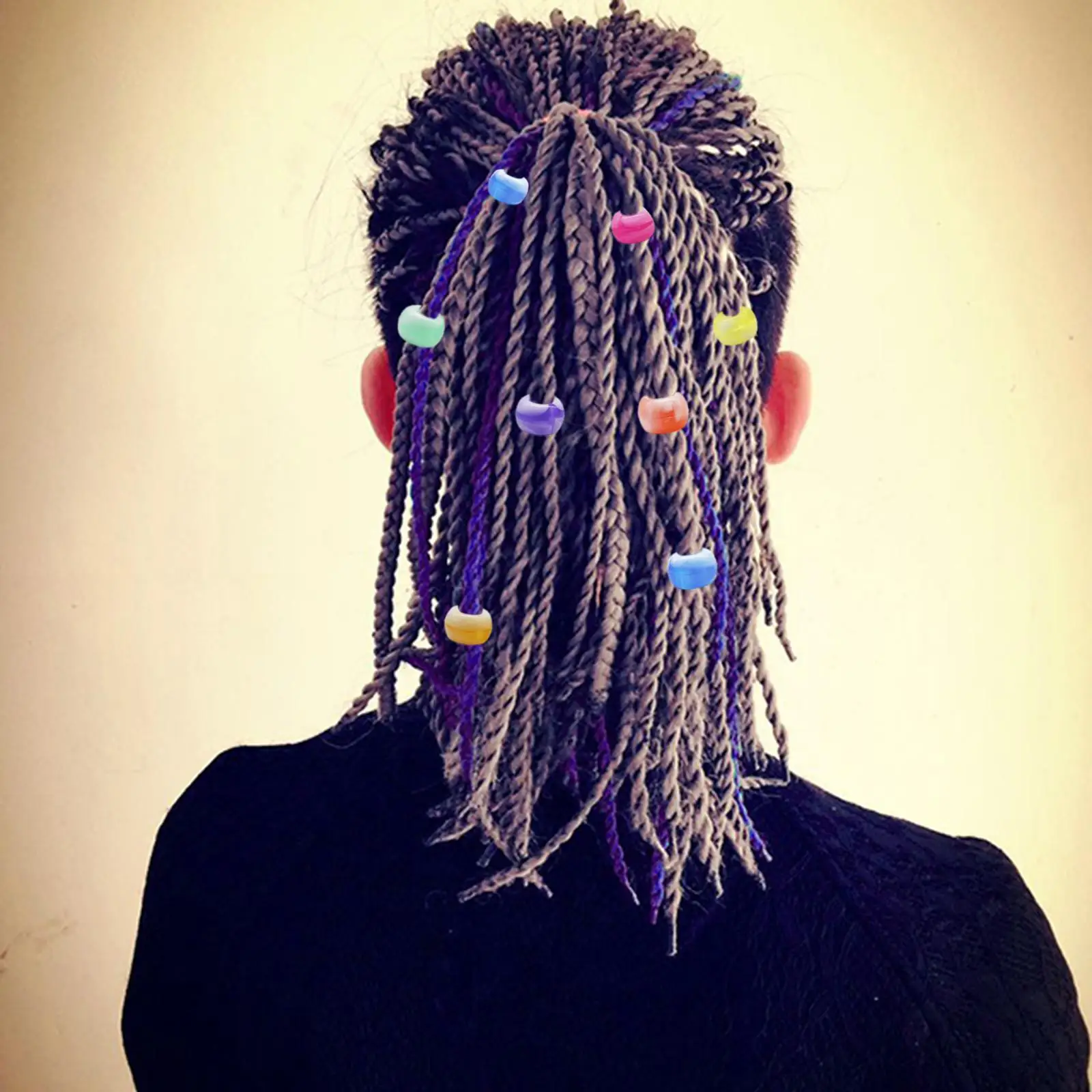 210Pcs 5mm Candy Color Beads Cuffs Hair Braid Rings Clips Braid Bead Hair Braiding Tool help ,giving .