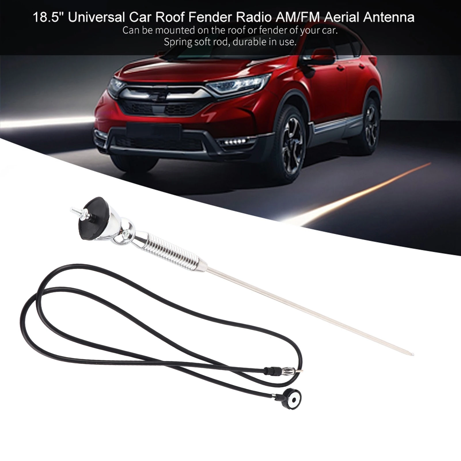 Universal Auto Dach montage Mast Antenne Kotflügel Radio AM/FM Signal Antenne verstärkte Antenne Feder Soft Rod 180 ° drehbar – Detail 3