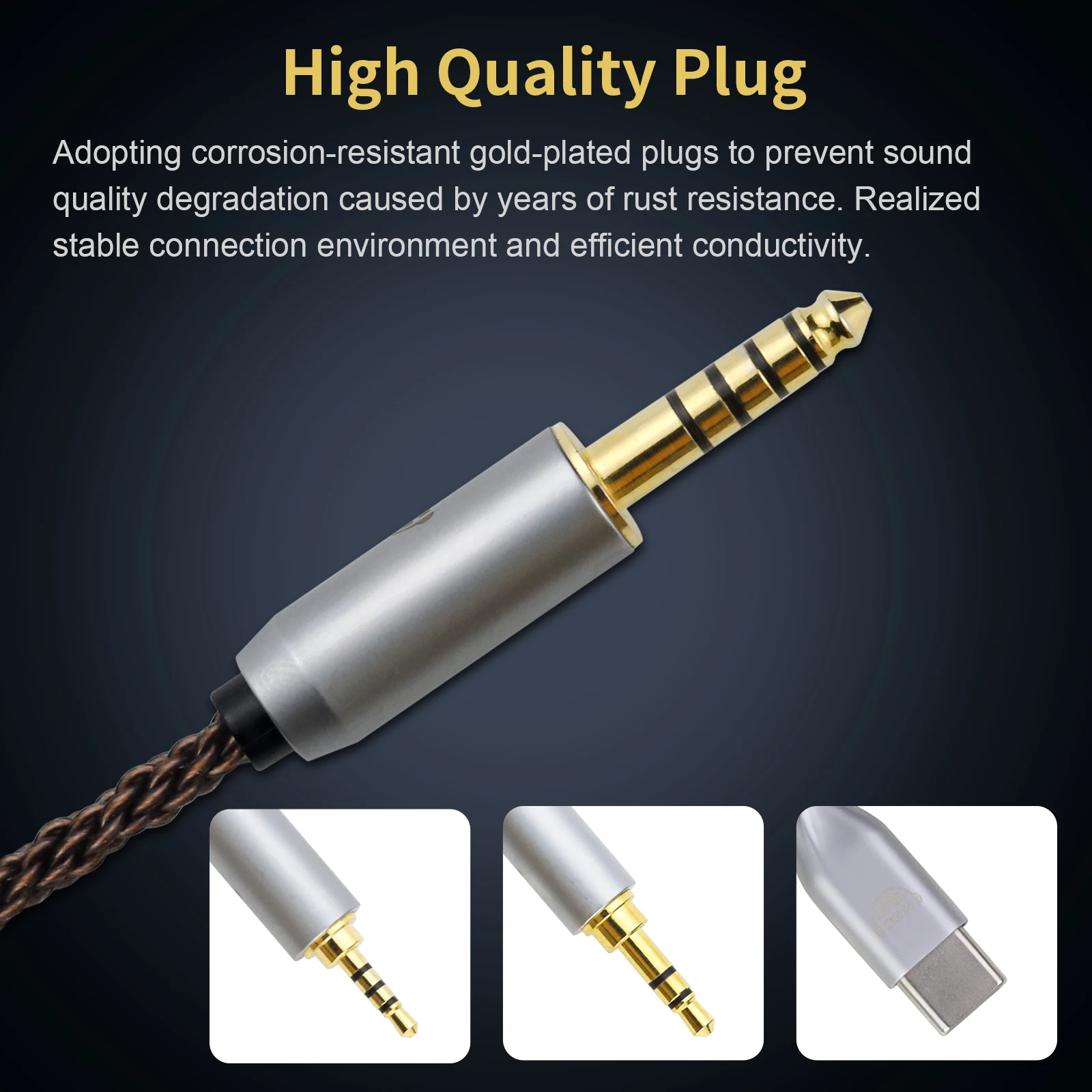 Cable de Audio de resistencia ajustable OKCSC 2,5 a 3,5/4,4 hembra a 3,5/4,4 tipo c a 3,5/4,4 línea adaptadora de auriculares de conversión hembra