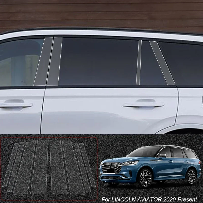 

For LINCOLN CORSAIR MKC MKX MKZ NAUTILUS NAVIGATOR AVIATOR B Pillars TPU Car Protective Film Auto Window Body Paint Sticker