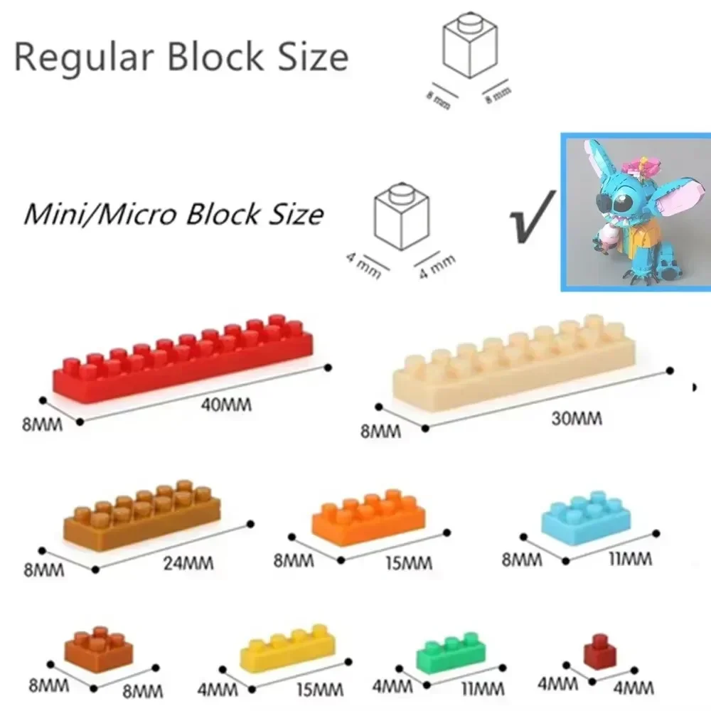 Miniso Stitch STARS Baby Aliens Monsters Cute Cartoon Display Mini Block Model Building Blocks Bricks Toys Gift Birthday