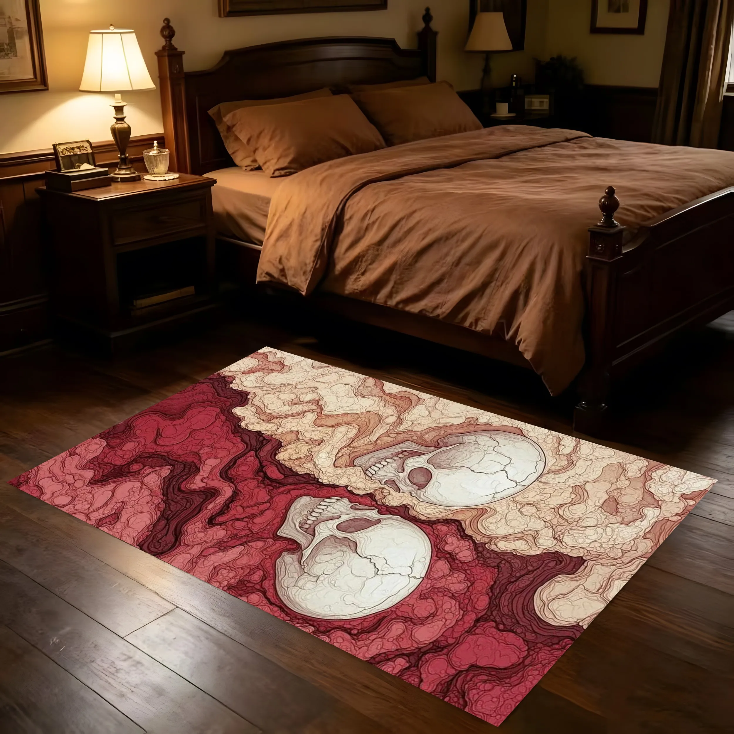 2D Carpet with Pumpkin, Bat, and Ghost Prints Full of Cute Cartoon Charm, Soft and Refreshing, Creating a Perfect Halloween