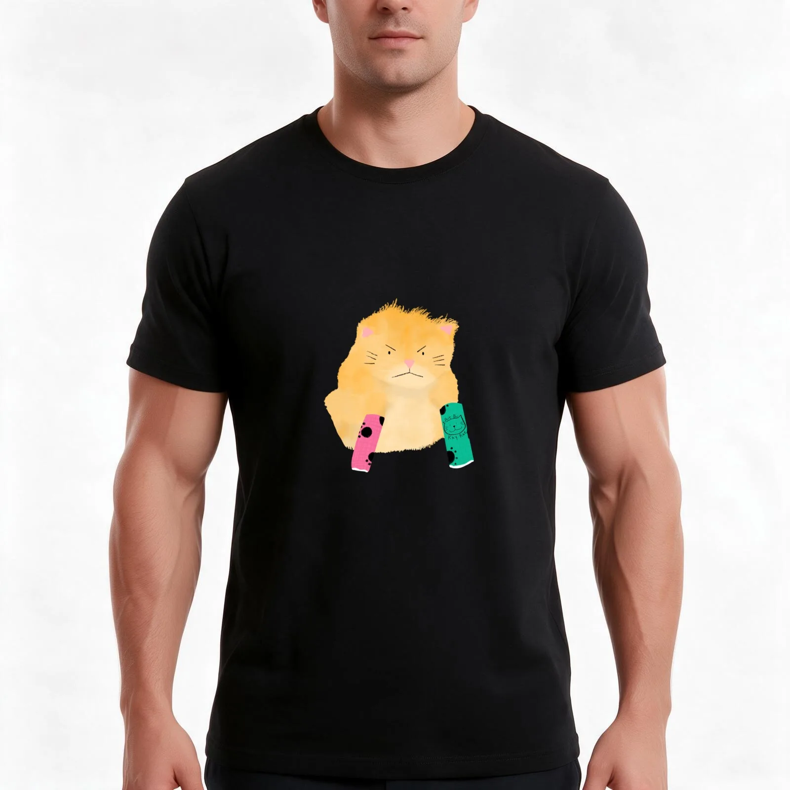 Grompy Tater Tot T-Shirt, Summer Casual Cotton Tee, Oversized Streetwear Tops, Vintage Graphic Print, Loose Fit Short Sleeve
