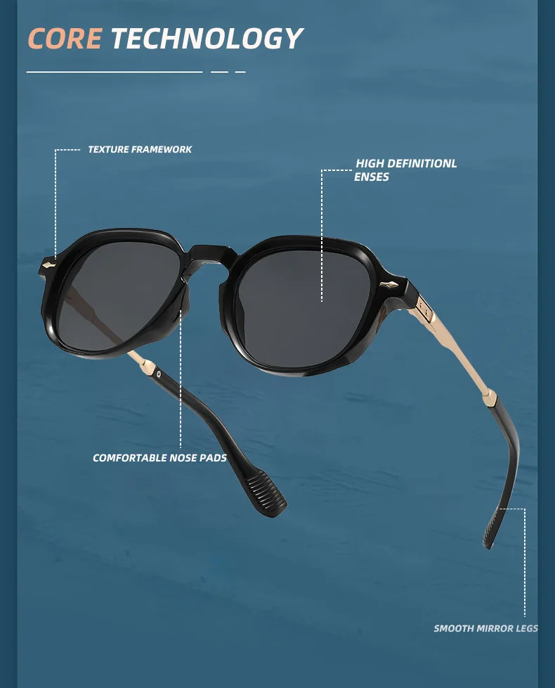 2025 Neue Farbverlauf-Sonnenbrille Unisex Mode Retro UV-Schutz Brillen Vielseitige Outdoor-Eyewear – Detail 8