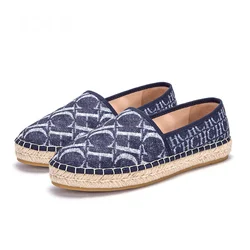 Luxury Design New Fisherman Shoes Women's Slip-on shoe Textile Slip Rope Sole Four Season Women's Flat Shoes Casual Shoes