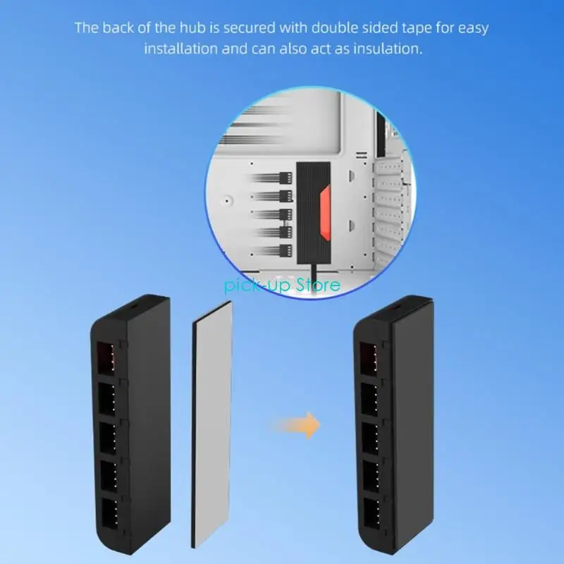 Fan control control PWA Q5WA 5PORT 12V 4PIN Ajuste velocidad velocidad Fuente alimentación SATAS para del