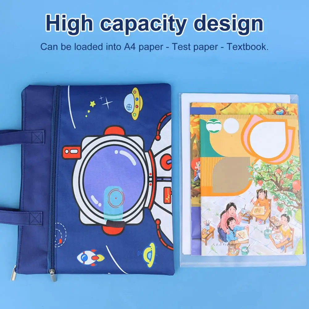 Lovely File Storage Pouch Waterproof File Storage Bag Zipper Closure Cartoon Pattern Document Pouch  Storage