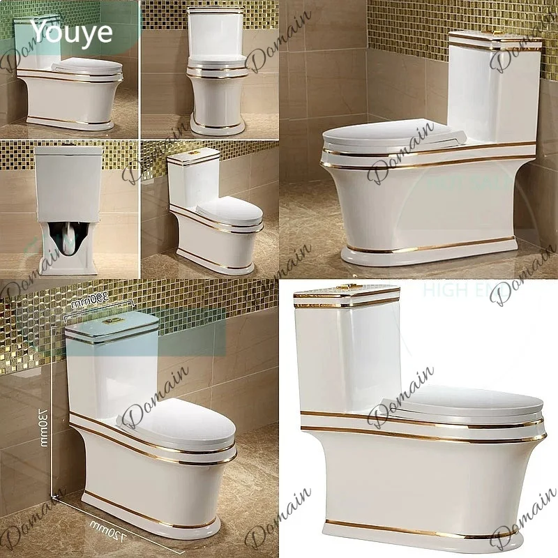 ZL Luxury Nordic Gold Toilet with Quiet Flush Water Saving Anti Odor Super Whirlpool