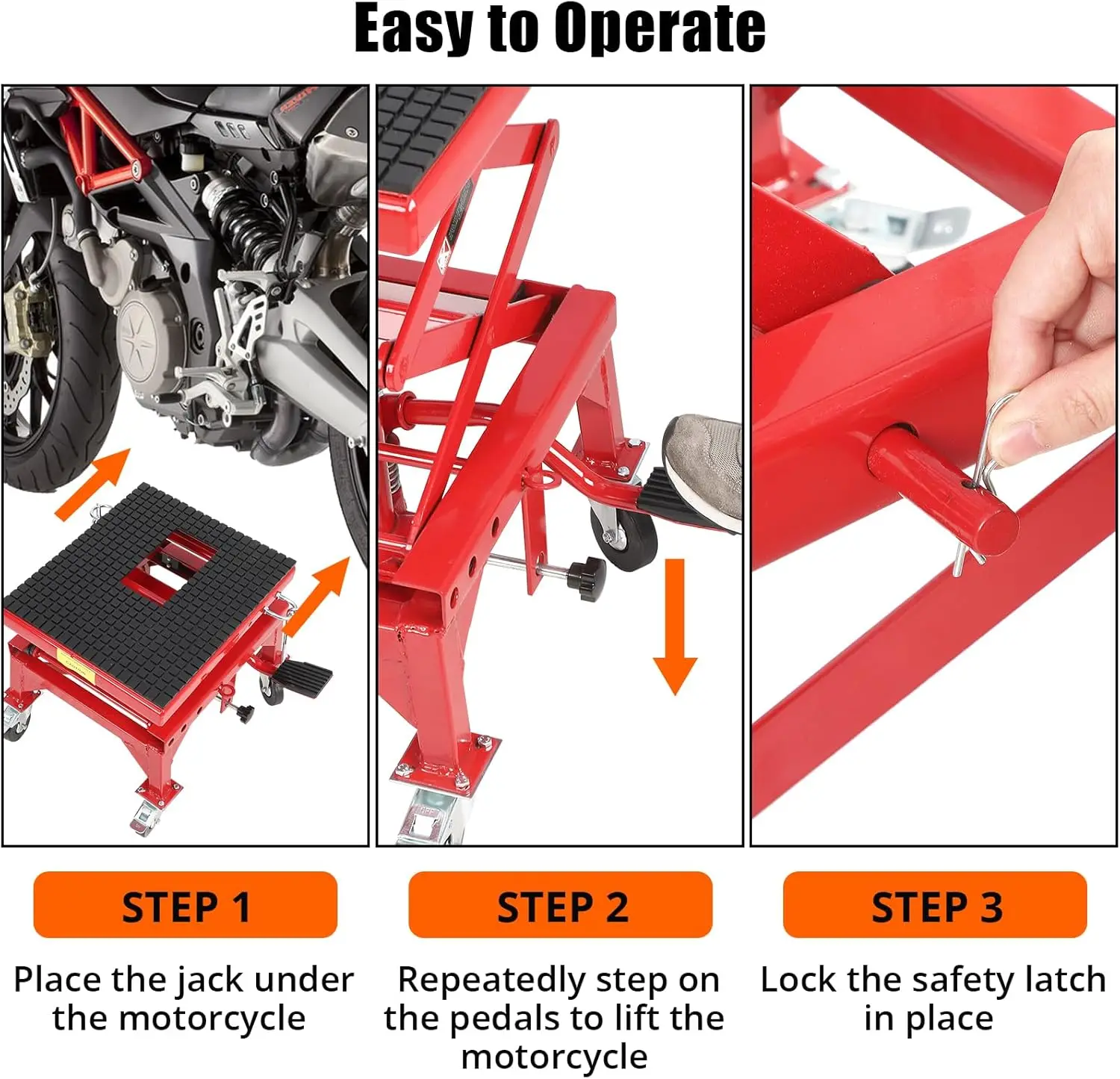 Martinetto a forbice per sollevamento moto 350LBS